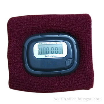 Cotton wristband with pedometer watch, step count, count calorie burnt, count distance